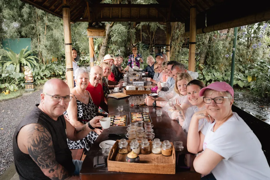 Guests enjoying a tasting break